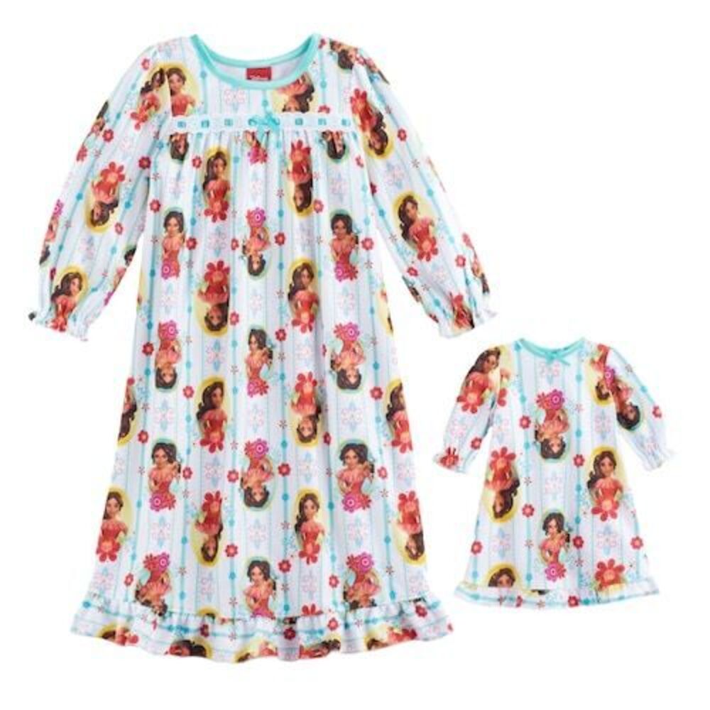 NWT Disney Elena of Avalor Nightgown & Doll Gown  2T